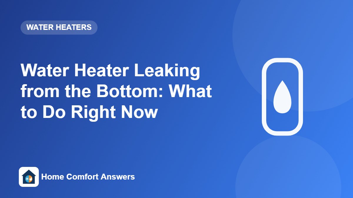 Water Heater Leaking from the Bottom: What to Do Right Now