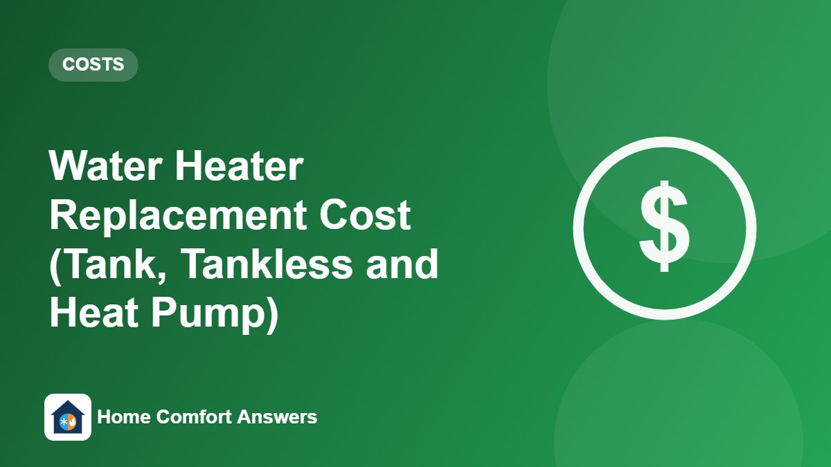 Water Heater Replacement Cost (Tank, Tankless and Heat Pump)